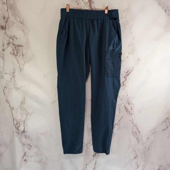 LL Bean Pants Womens Small R Cargo Blue Tropicwear Stretch Ripstop Pull On Storm - Picture 2 of 13